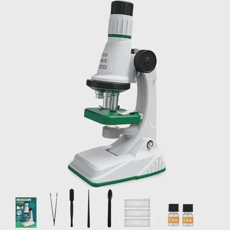 Kinderen Microscoop Set 200x-1200x Vergroting met LED Licht - STEM Educatief Speelgoed