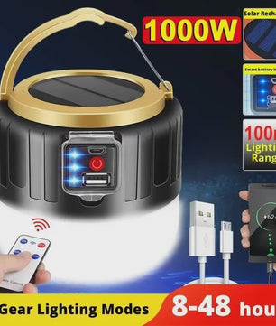 Oplaadbare Solar Camping Lantaarn - Krachtig, Draagbaar & Opvouwbaar LED Licht met USB