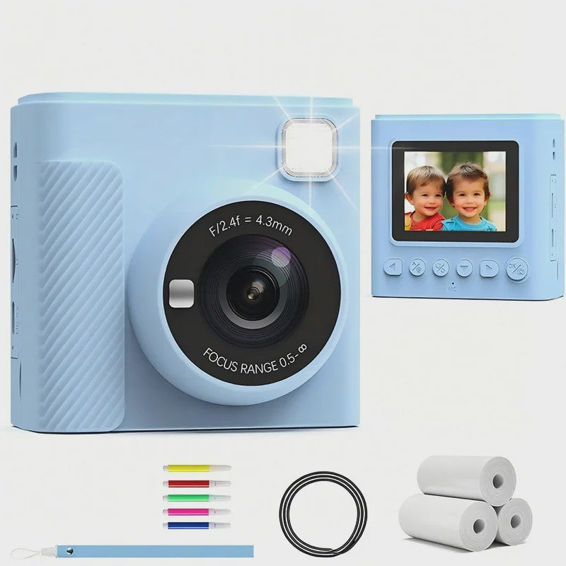 Direct Print Kinder Camera - 1080P HD Fotocamera met Instant Printer & Kleuren Prints