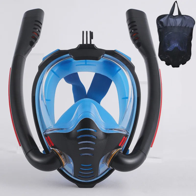 Volledig Droog Dubbel Buizen Snorkelmasker voor Volwassenen - Adem Vrij Onderwater
