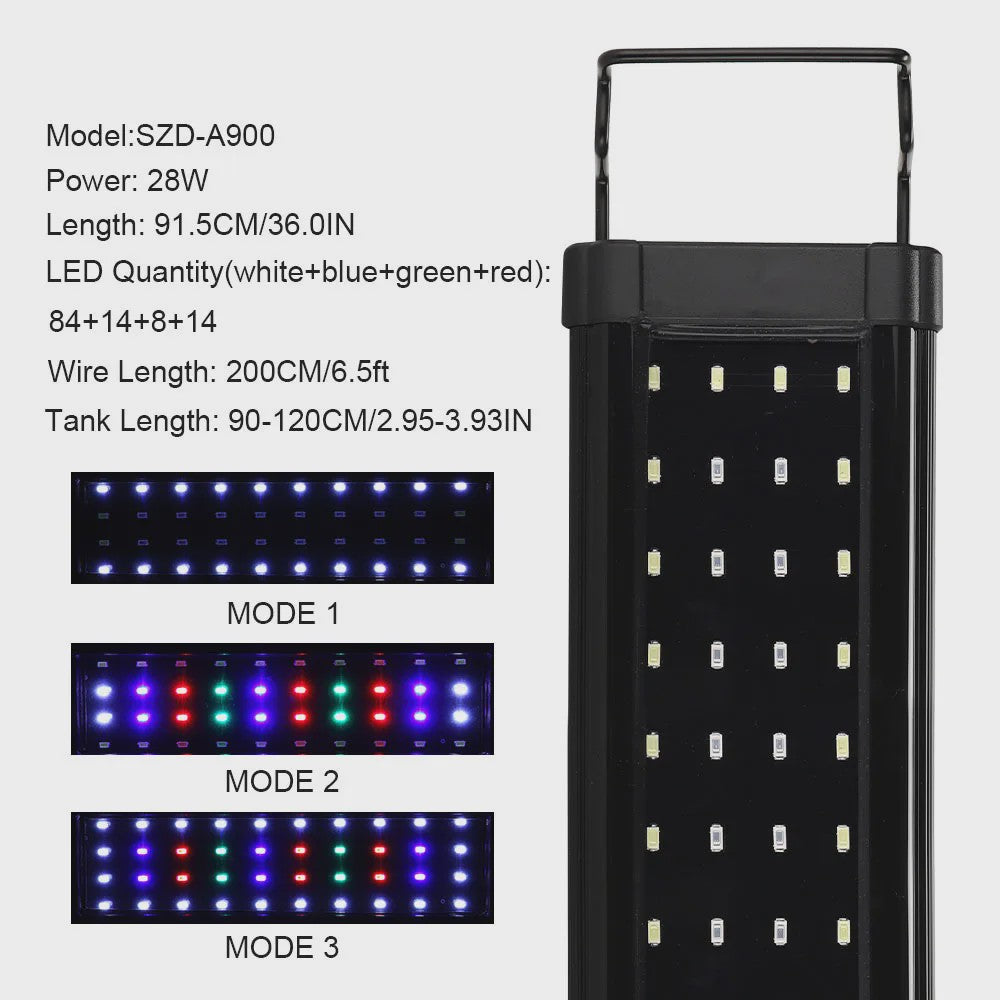 Super Slim Aquarium LED Verlichting - Plantengroei & RGB Kleuren - 31-120cm