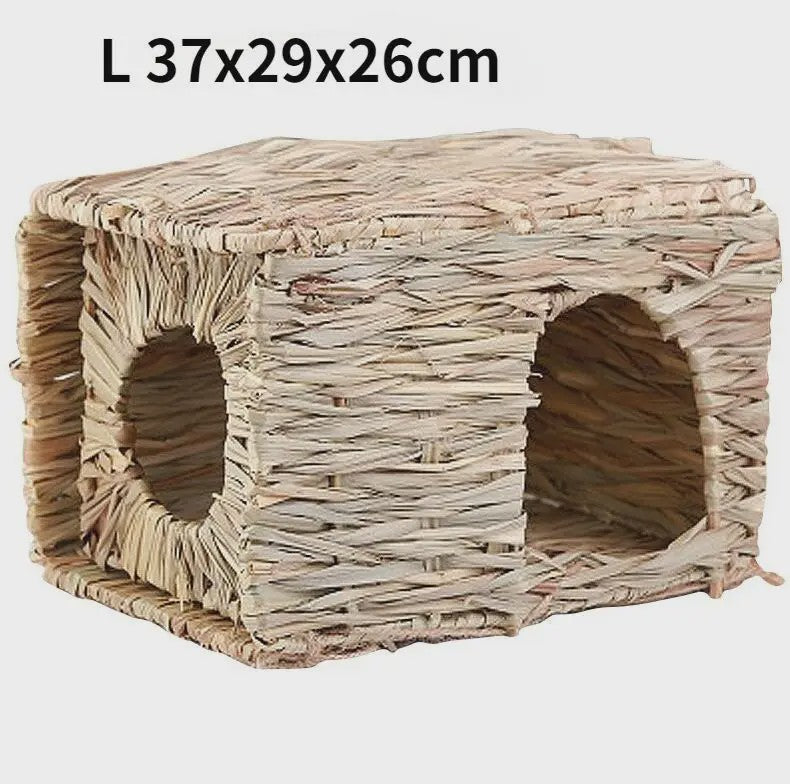 Vouwbaar Gras Nest Huisje voor Konijn, Hamster & Cavia - Natuurlijk Kauwspeelgoed