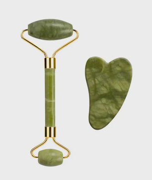 Natuurlijke Jade Roller & Gua Sha Set met Oogmasker - Gezichtsverzorging & Ontspanning
