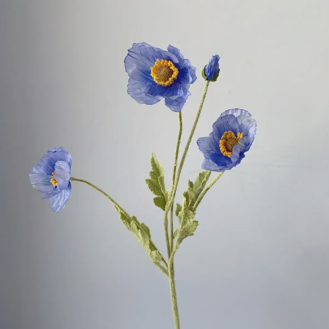 Zijden Papavers Kunstbloemen - Lange Stelen voor Decoratie