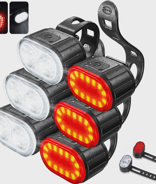 Oplaadbare Fietsverlichting Set: Voor- en Achterlicht met USB