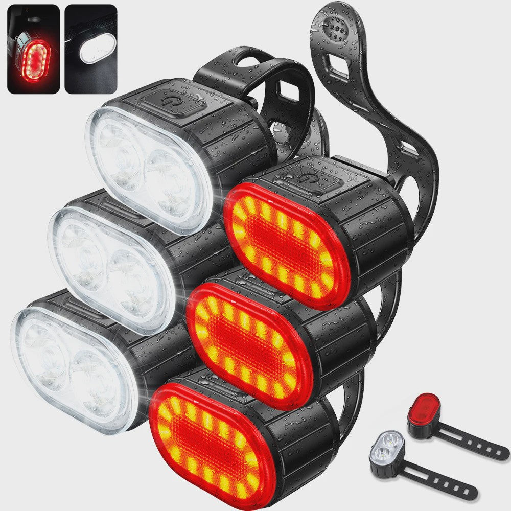 Oplaadbare Fietsverlichting Set: Voor- en Achterlicht met USB