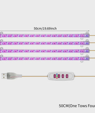 USB LED Groeilamp Kweeklamp Full Spectrum Dimbare Plantenlamp met Timer voor Binnen