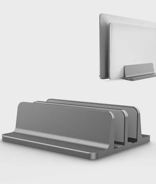 Verticale Laptopstandaard voor Macbook Air/Pro & Desktop - Dubbel & Verstelbaar (tot 17.3 Inch)