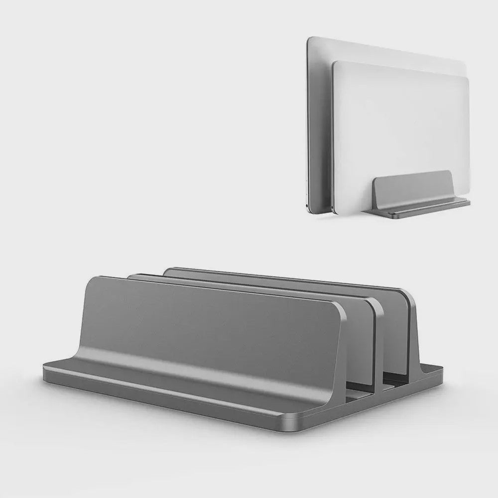 Verticale Laptopstandaard voor Macbook Air/Pro & Desktop - Dubbel & Verstelbaar (tot 17.3 Inch)
