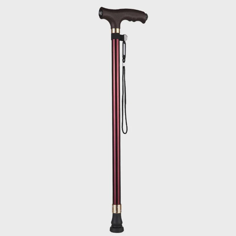 Verstelbare Aluminium Wandelstok met LED-lamp en Anti-slip Vierpoot
