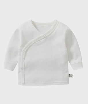 Newborn Baby Kimono Shirt Lange Mouw 100% Katoen - Makkelijk Aan & Uit