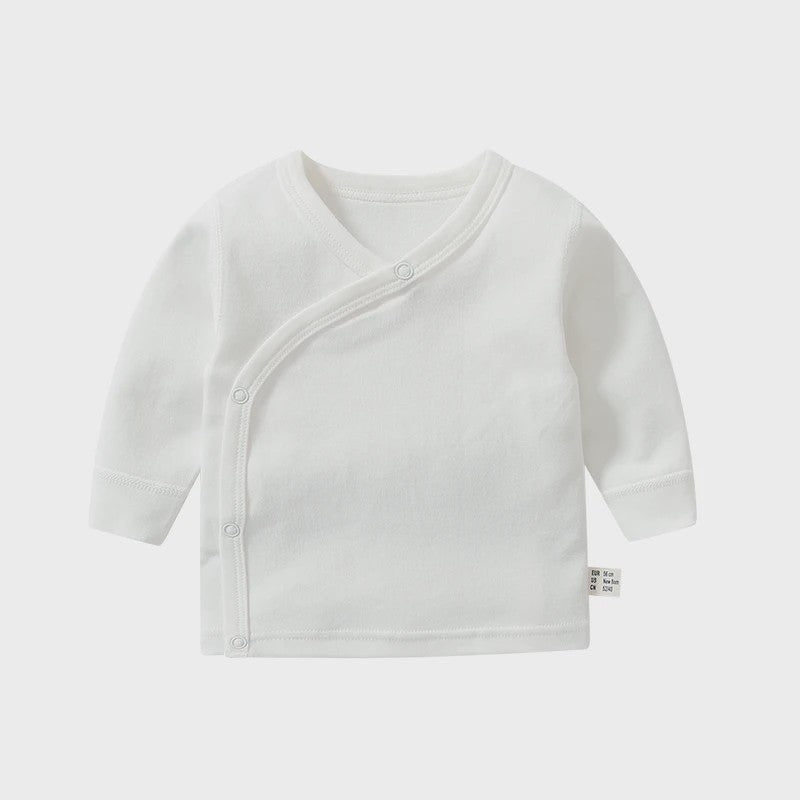 Newborn Baby Kimono Shirt Lange Mouw 100% Katoen - Makkelijk Aan & Uit