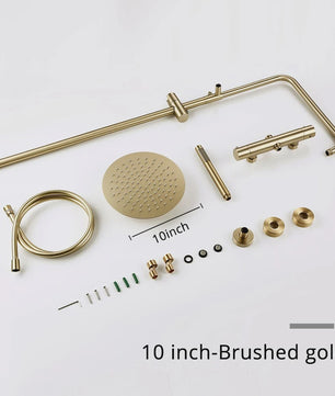 Thermostatische Douchekraan met Regendouche en Handdouche - Massief Messing