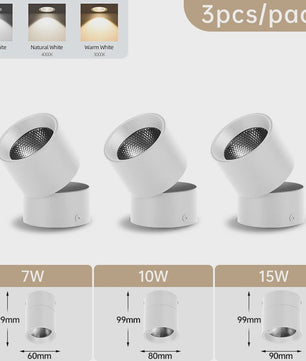 Opklapbare LED Downlight Spot - 7/10/15W - 3 Kleuren Licht - Plafondlamp
