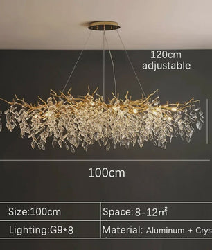Luxe Gouden Kristallen LED Kroonluchter - Plafondlamp & Hanglamp voor Woonkamer, Eetkamer, Slaapkamer