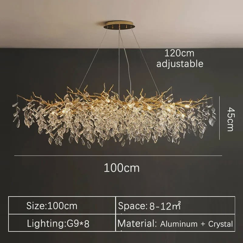 Luxe Gouden Kristallen LED Kroonluchter - Plafondlamp & Hanglamp voor Woonkamer, Eetkamer, Slaapkamer