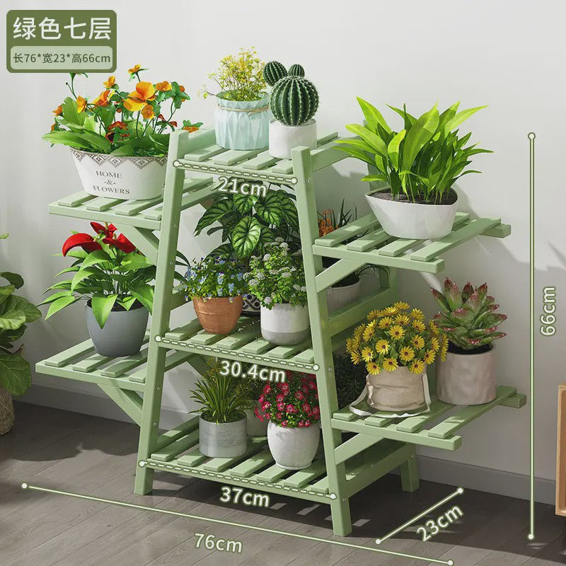 Houten Bloemenstandaard Multi-laags Balkon Plantenrek Woonkamer