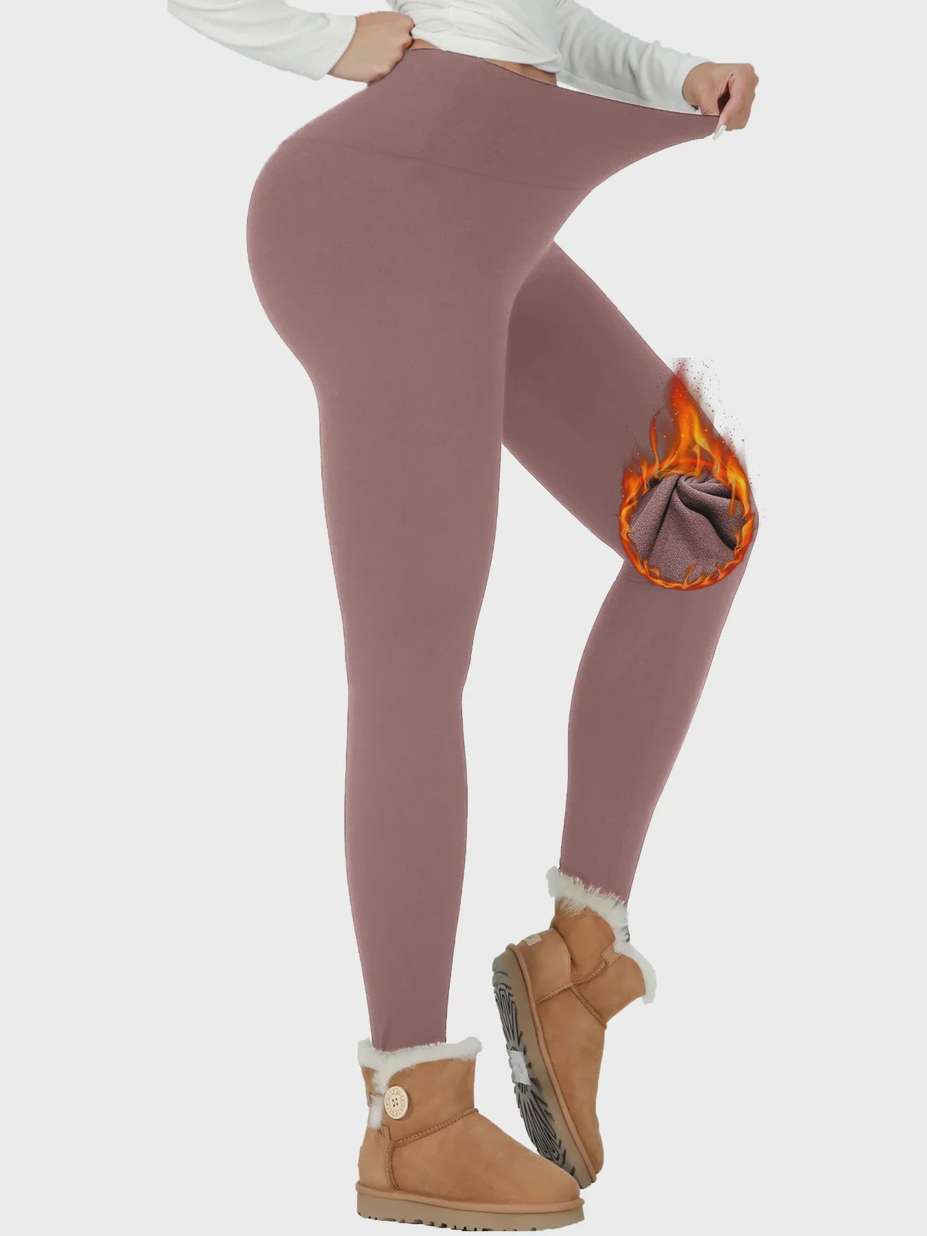 Dames Thermische Fleece Leggings met Hoge Taille - Warm & Zacht voor Yoga en Workout