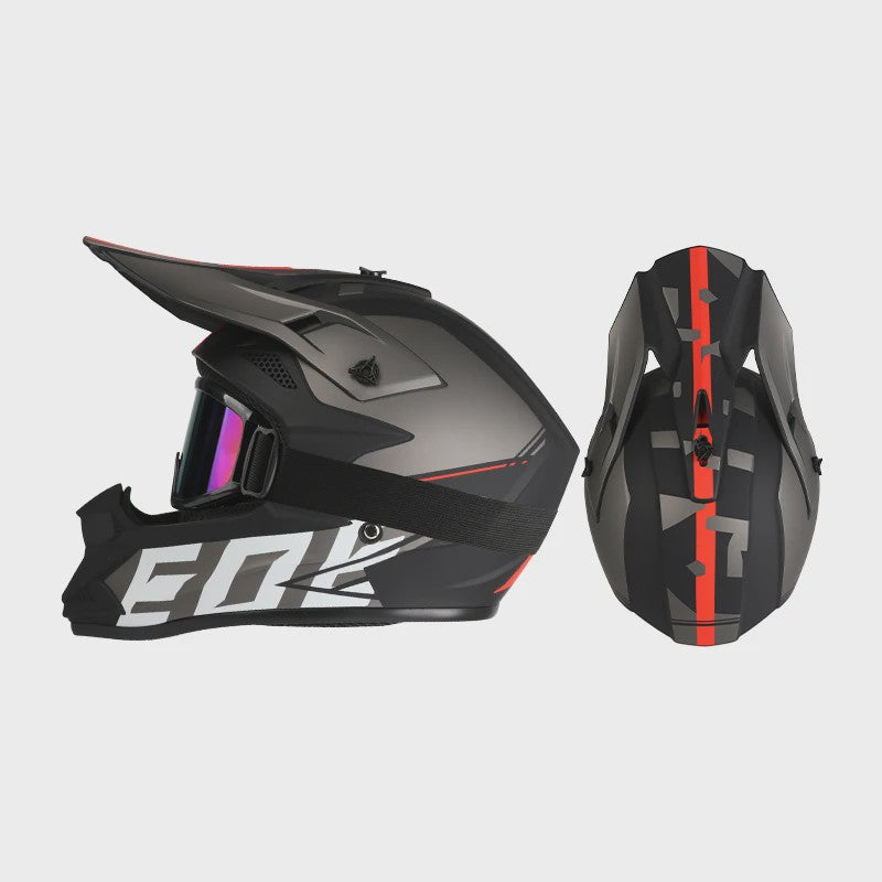 Off Road Motorcross Helm met Vizier & Goggles - Veilig & Comfortabel