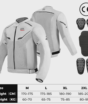 Ademende Zomer Motorjas Heren - CE Bescherming & Reflecterend