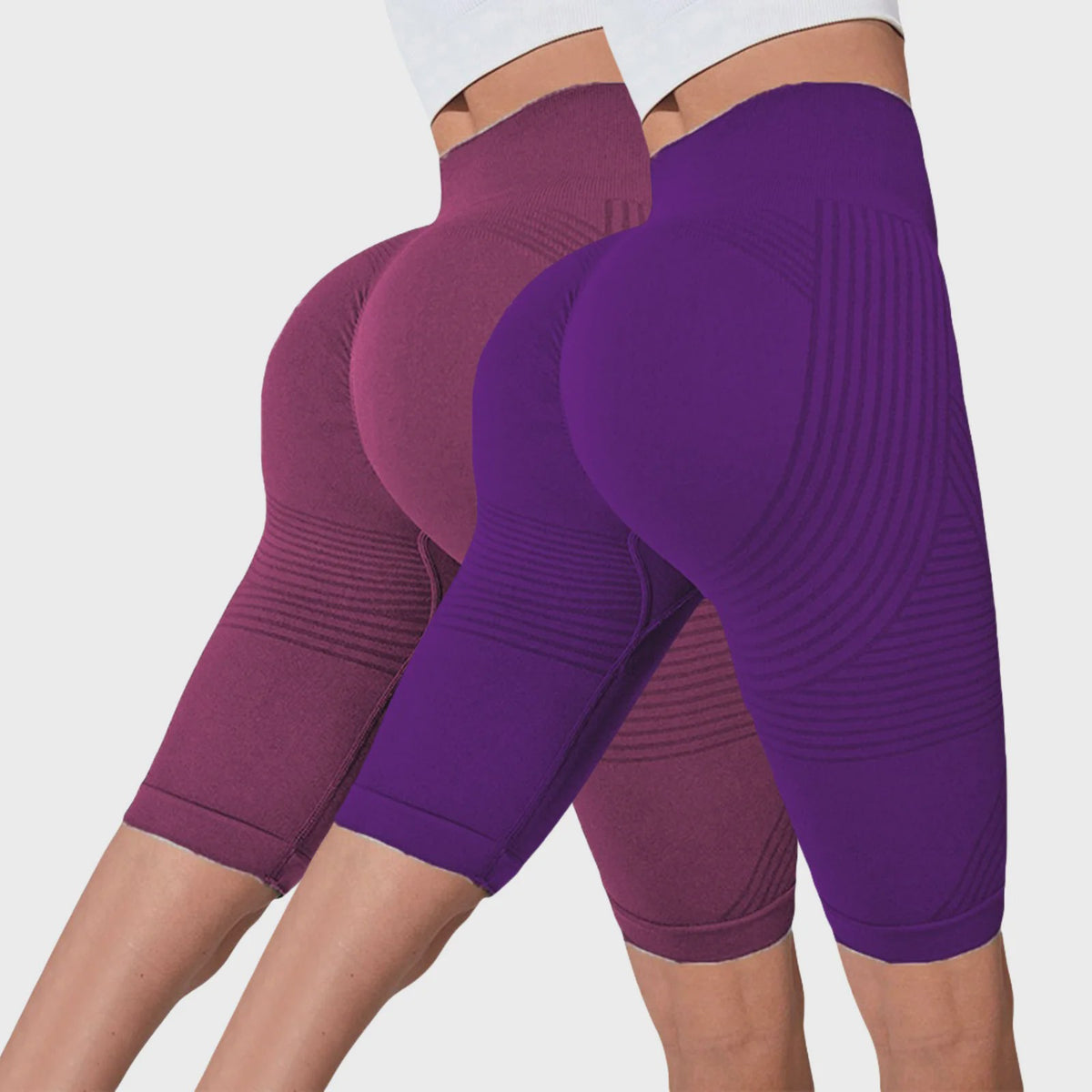 2-Pack Seamless High-Waisted Yoga Shorts met Push-Up Effect - Perfect voor Fitness & Training