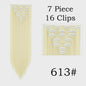 24 Inch Clip-in Haarverlenging - 7 Delig Set met 16 Clips - Synthetisch Recht Haar (Blond & Zwart)