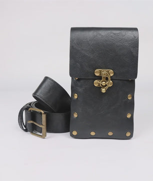 Middeleeuwse Cosplay Lederen Riem met Tas en Decoratieve Sleutels - Renaissance & Halloween Accessoire