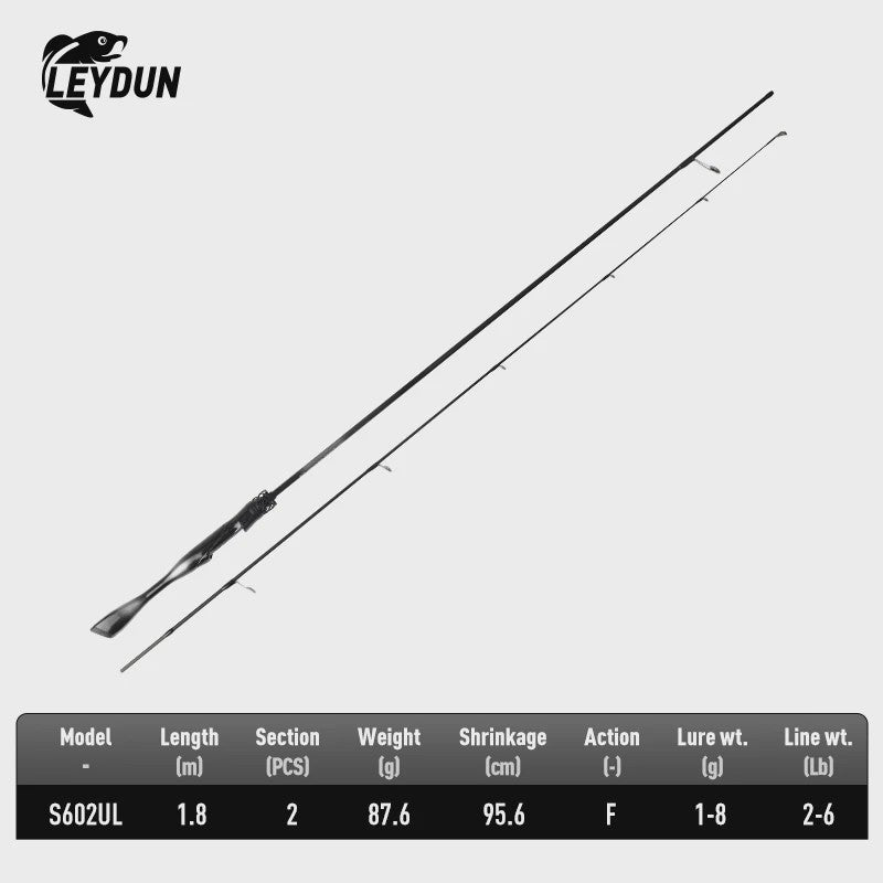 LEYDUN Black Creek Carbon Fiber Reishengel - Spinning & Casting - 1.5m/1.68m/1.8m