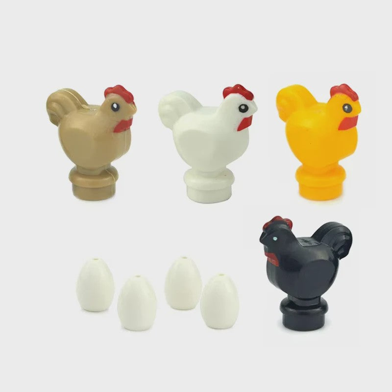 Bouwstenen Dierenpark Scene - Katten, Honden, Vogels, Varkens & Meer - DIY Speelgoed Bakstenen