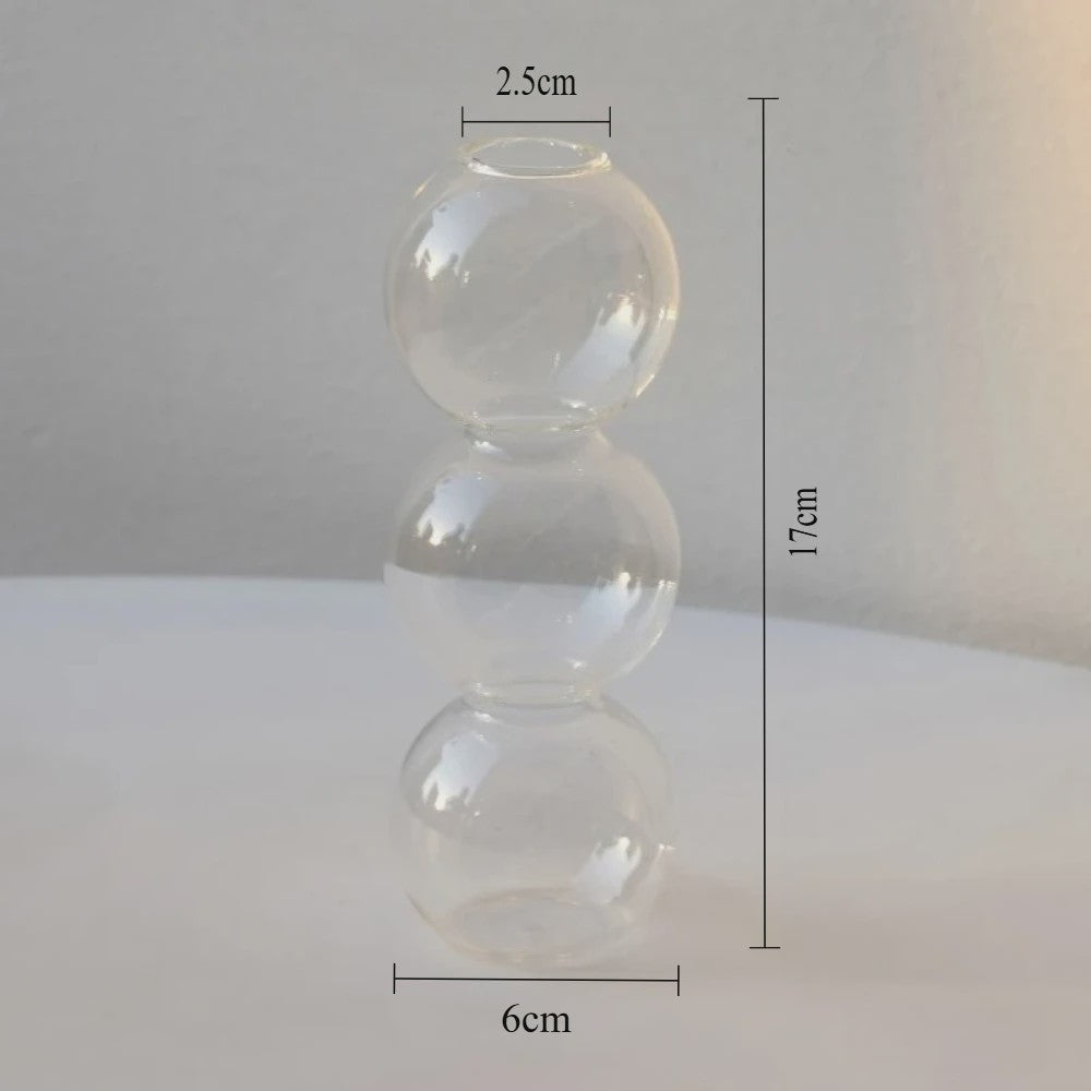 Nordic Kleurrijke Glazen Vaas - Bubble Design voor Hydroponische Planten & Bloemen