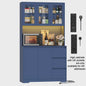 Keuken Buffetkast met LED Verlichting, 3 Lades en Stopcontacten - 100x38.5x180cm