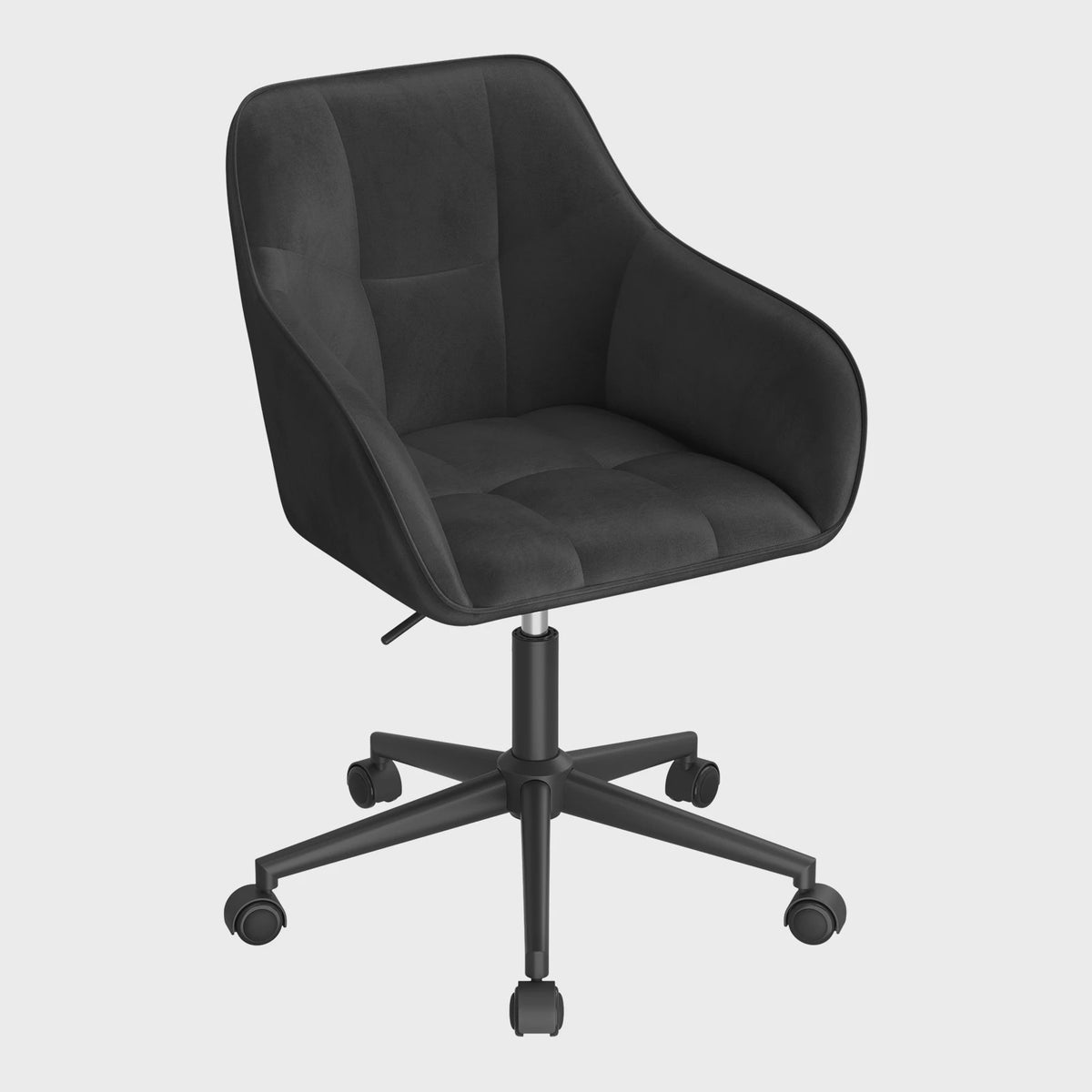 Velours bureaustoel met hoge rugleuning, draaibaar en in hoogte verstelbaar - Comfortabel en Ergonomisch
