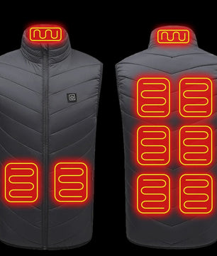 Unisex Verwarmd Vest met 21 Graphene Zones - USB Oplaadbaar voor Sport & Outdoor