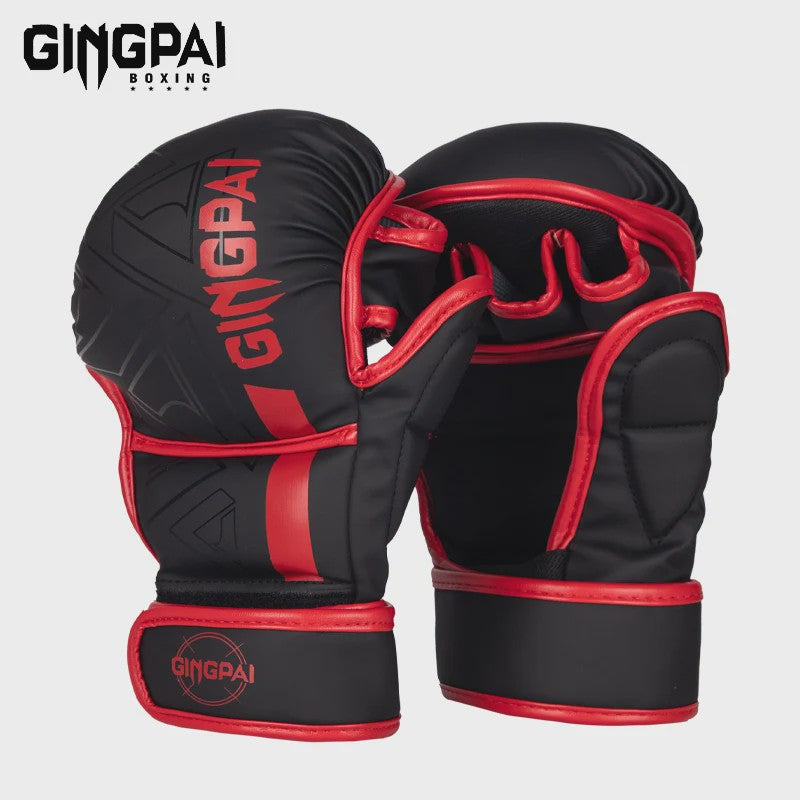 GINGPAI Professionele MMA Bokshandschoenen - Half Vinger Training voor Heren, Dames & Kinderen