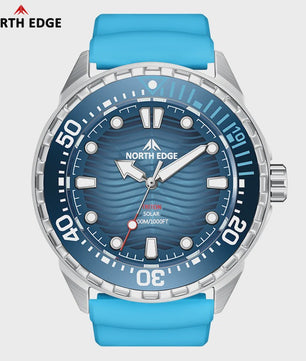 NORTH EDGE TRITON Heren Duikhorloge - Solar Powered, 300M Waterdicht, RVS