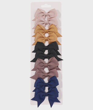 Set van 10 Handgemaakte Strikjes Haarclips voor Baby Meisjes - Lint Strikjes Haaraccessoires
