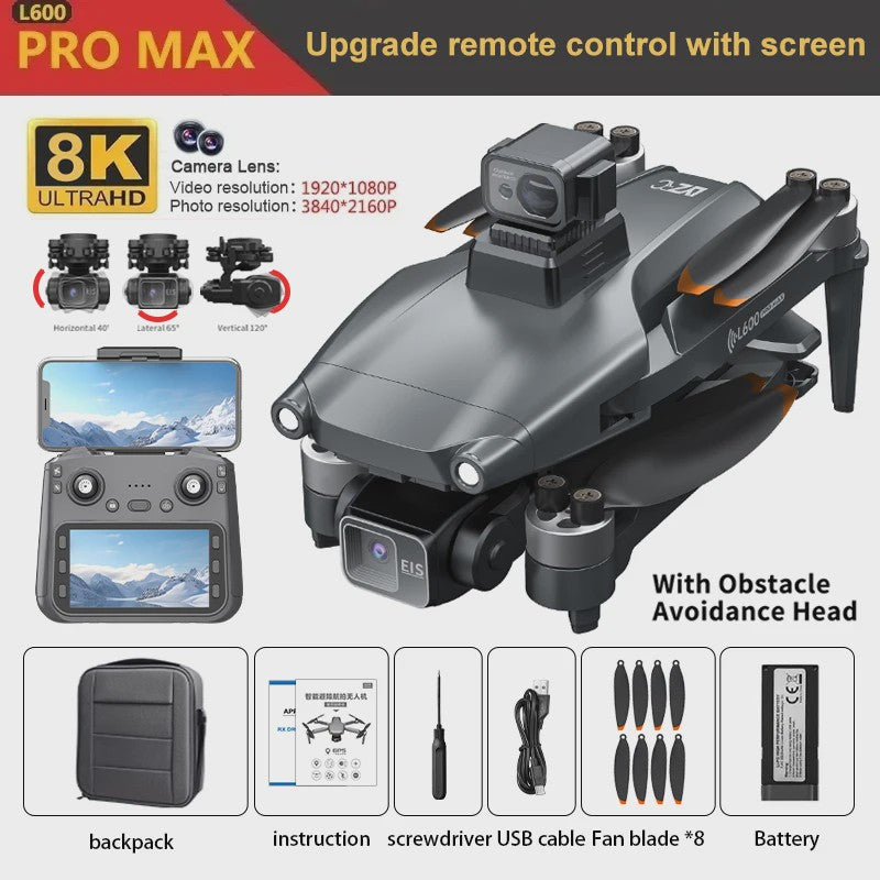 L600 Pro MAX Drone: 8K Camera, 3-Assige Gimbal, GPS & 360° Obstakelvermijding