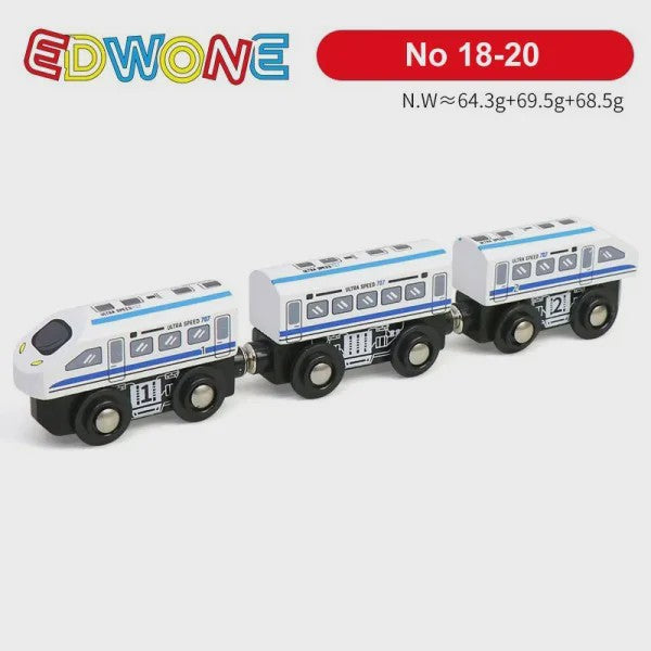 Houten Magneet Treinwagon Set - Uitbreidbaar en Compatibel met Houten Spoorsystemen