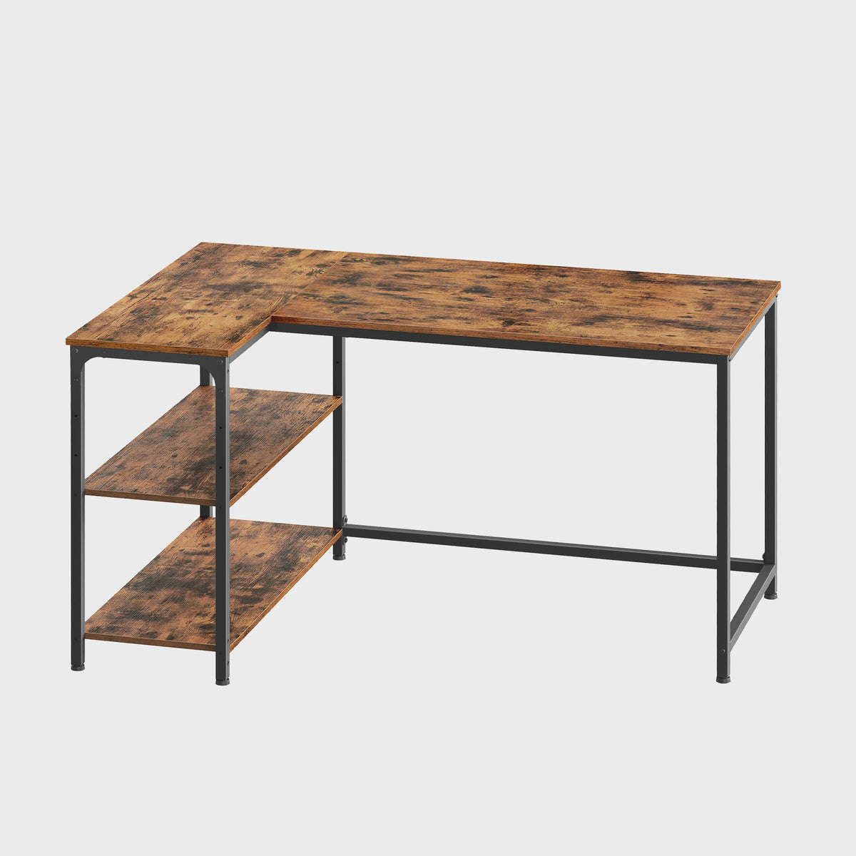 L-vormig Bureau met 3 Planken - 120 x 80 cm Hoekbureau voor Computer & Werk