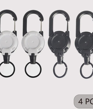 Robuuste Intrekbare Sleutelhanger met Karabijnhaak - Ideaal voor ID-badges, Sleutels & Outdoor