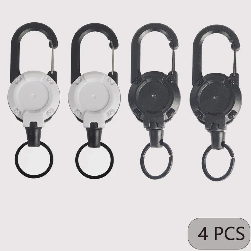Robuuste Intrekbare Sleutelhanger met Karabijnhaak - Ideaal voor ID-badges, Sleutels & Outdoor