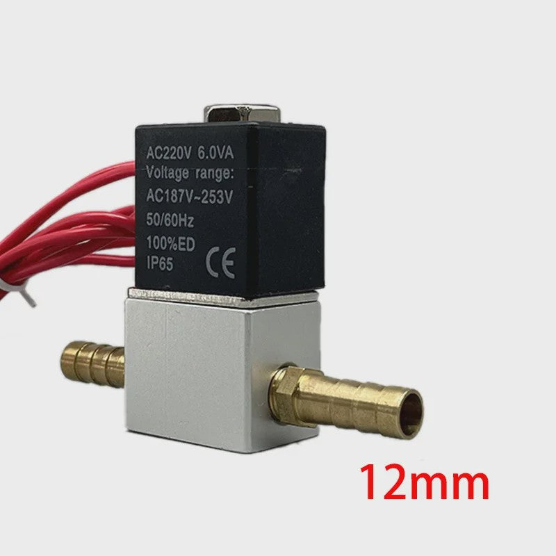 Elektrische Solenoïde Klep 12V/24V/220V - 2/2 Weg Normaal Gesloten - 6mm/8mm Slangaansluiting