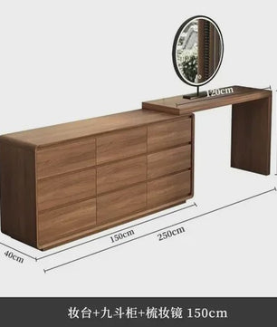 Moderne Houten Kaptafel met Spiegel en Ruime Opbergruimte