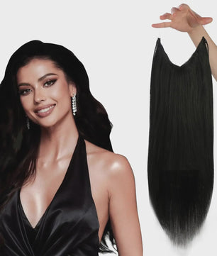 VeSunny Invisble Wire Hair Extensions - Remy Menselijk Haar, Balayage Kleuren, 1 Stuk