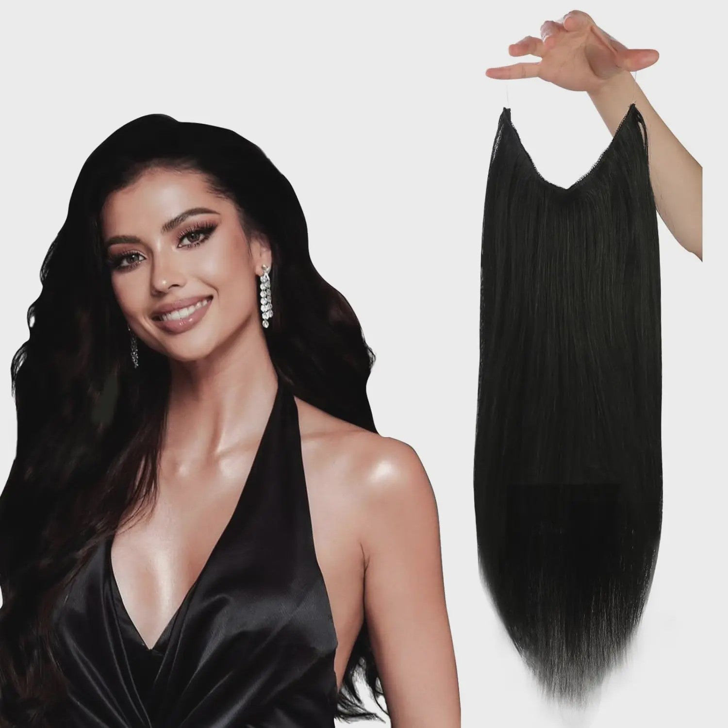 VeSunny Invisble Wire Hair Extensions - Remy Menselijk Haar, Balayage Kleuren, 1 Stuk