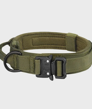 Sterke Tactische Hondenhalsband met Metalen Gesp - Nylon, Verstelbaar voor Training & Dagelijks Gebruik