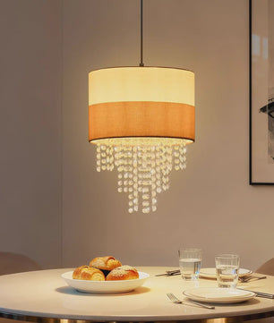 Vintage Hanglamp 4-Lichts E27 Stof met Verstelbare Hoogte voor Eetkamer, Woonkamer of Keuken