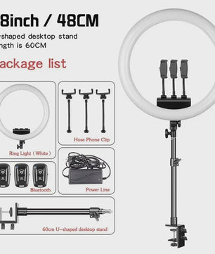 18 Inch Ring Light LED Lamp met Verstelbaar Statief & Telefoonhouder voor YouTube, Foto & Studio