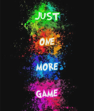 Gaming Neon Canvas Poster: Eat Sleep Game Repeat - Decoratie voor Gamer Kamer