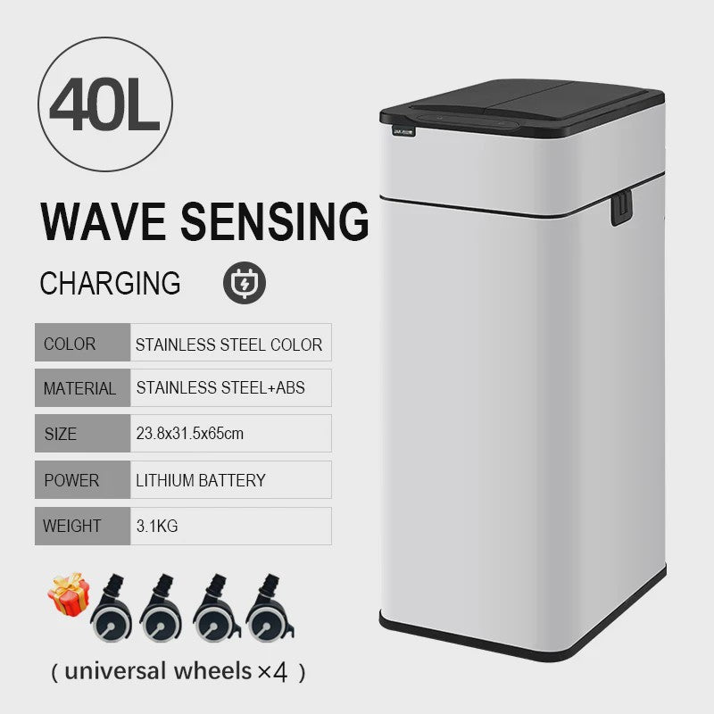 Slimme Vuilnisbak met Sensor - RVS - 20-60L - Automatisch Openen & Sluiten